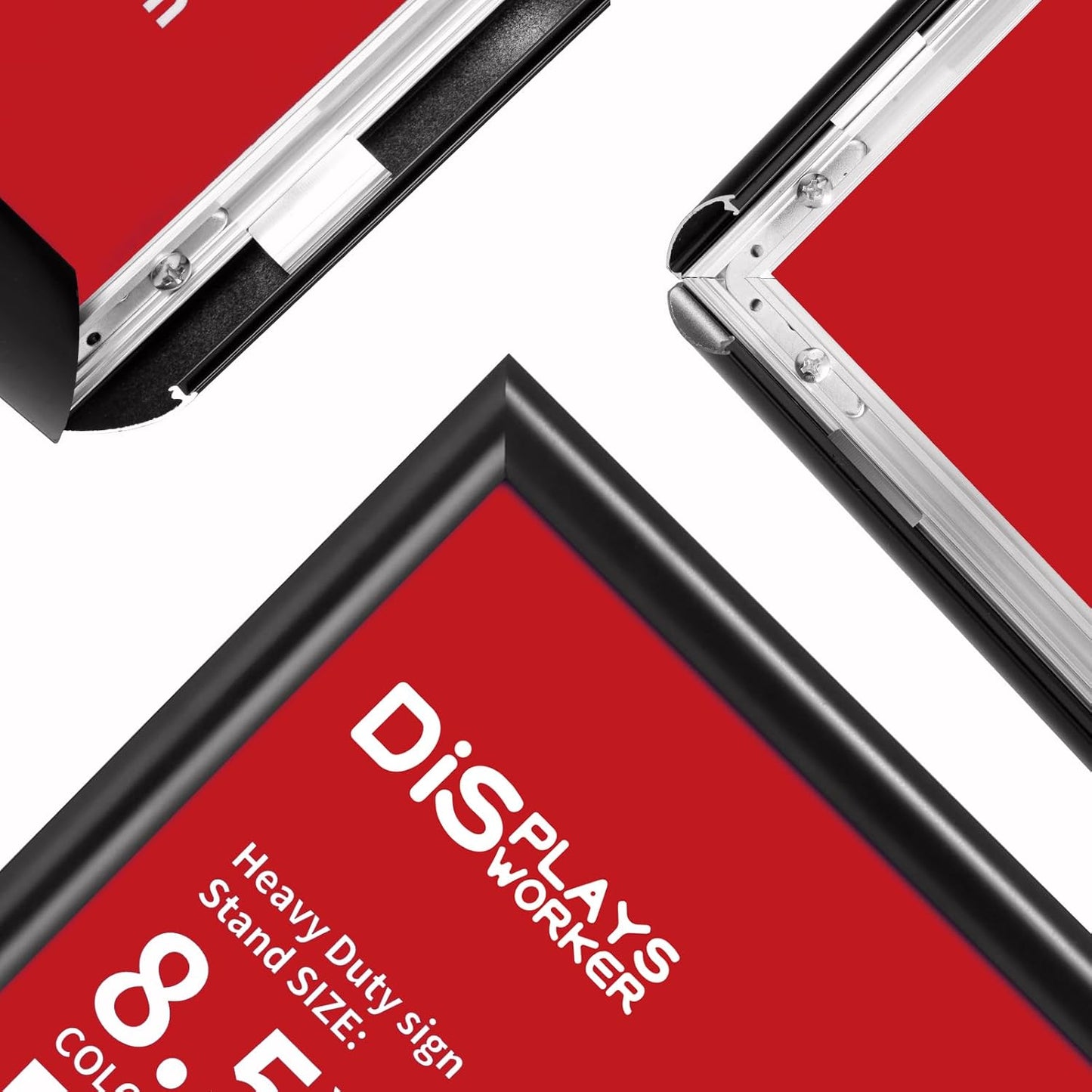 DISPLAYSWORKER Adjustable Heavy Duty Pedestal Sign holder floor Stand,sign stand poster stand ,Standing Floor for 11 x 17 inch,Vertical/Horizontal View,Black