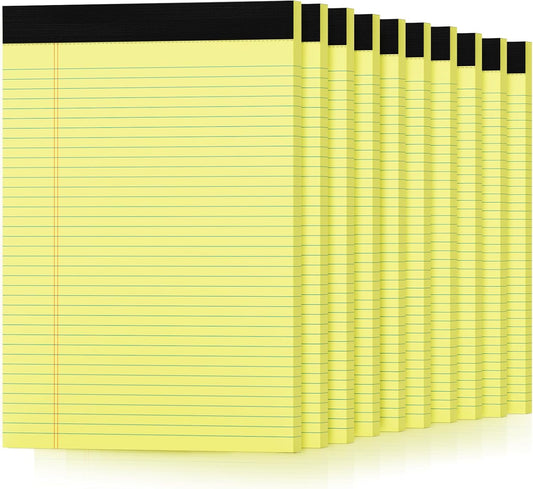 10 Pack Yellow Legal Pads 8.5 x 11 College Ruled Note Pads Lined Writing Paper Pads Yellow Paper 8.5 x 11 Pads of Paper 30 Sheets per Writing Tablets Lined Legal Notepads for Home, Office