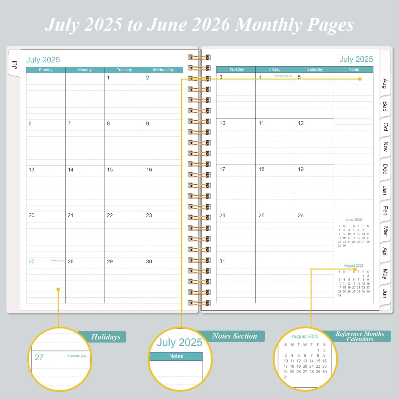 2025-2026 Appointment Book & Planner - Hourly Planner from July 2025 - June 2026, Weekly Appointment Book 2025-2026 with 30-Minute Interval, 6.4" x 8.5", Black