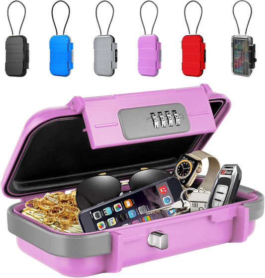 BKNOOU Portable Safe with Removable Chain, Anti-Theft Beach Safe Box, Waterproof Combination Lock Box for Travel, Dorm, Beach, Hotel, Car, Home, Office