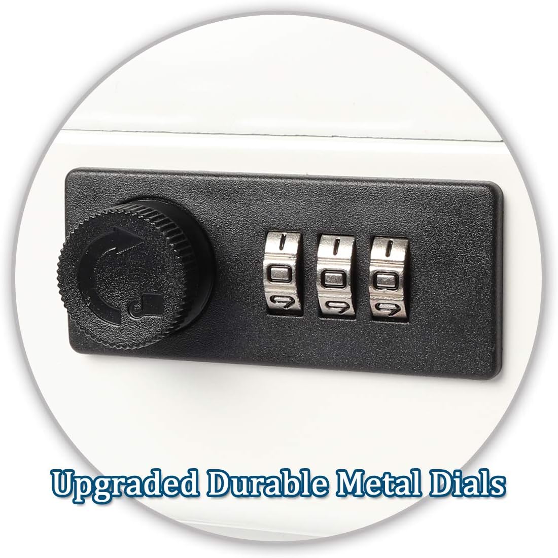 Jssmst Locking Large Metal Cash Box with Money Tray, Money Box with Combination Lock, White, SM-CB0511L