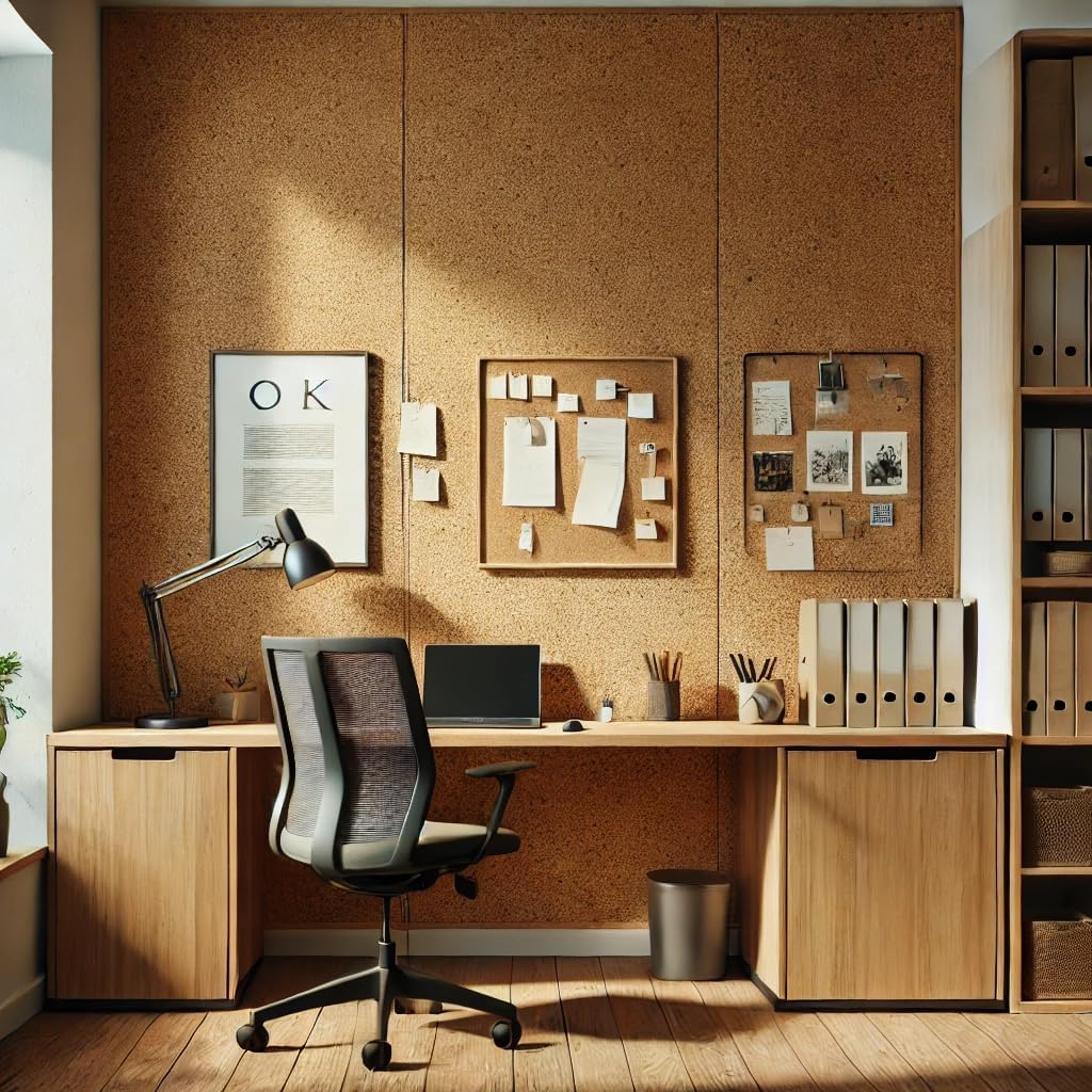 Manton Cork Premium Cork Roll - 4' x 12' x 3/8", 100% Natural Facing Grade Material for Bulletin Boards, Decorative Photo and Message Push Pin Displays - Perfect for Home, School, and Office