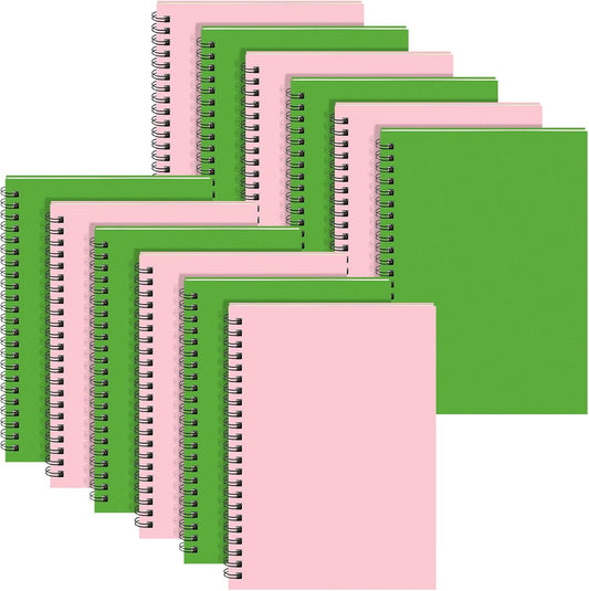 Yahenda Spiral Notebook Bulk A5 Journal Lined 8.3'' x 5.5'' Writing Composition Paper Small Notepad Subject Notebook for Students Office Business Back to School Supplies(Pink,Light Green,18 Pcs)