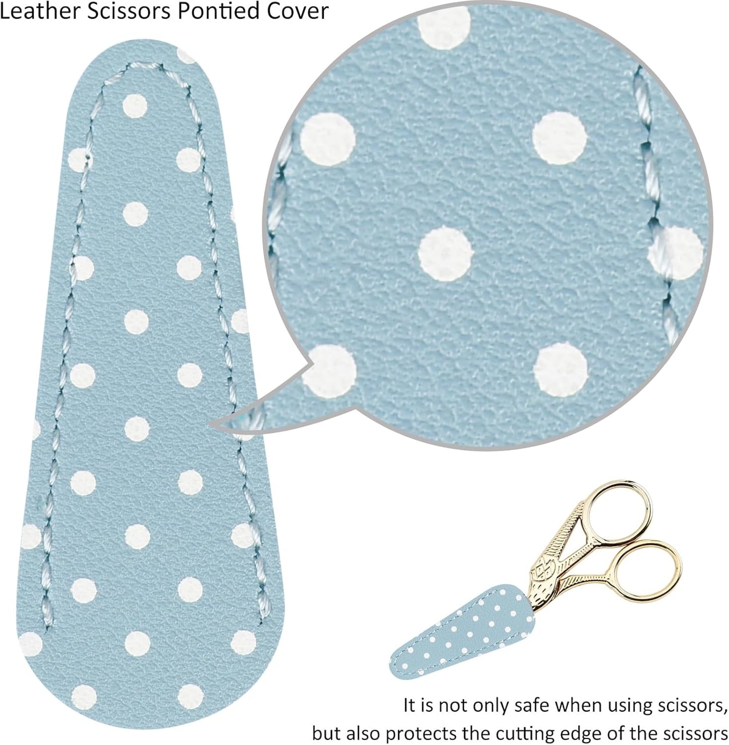 BIHRTC Small Craft 4.5Inch Embroidery Scissors with Artificial Leather Cover Stainless Steel Tip Bird Stork Scissors Shears for Sewing Crochet Embroidery Paper Art Work