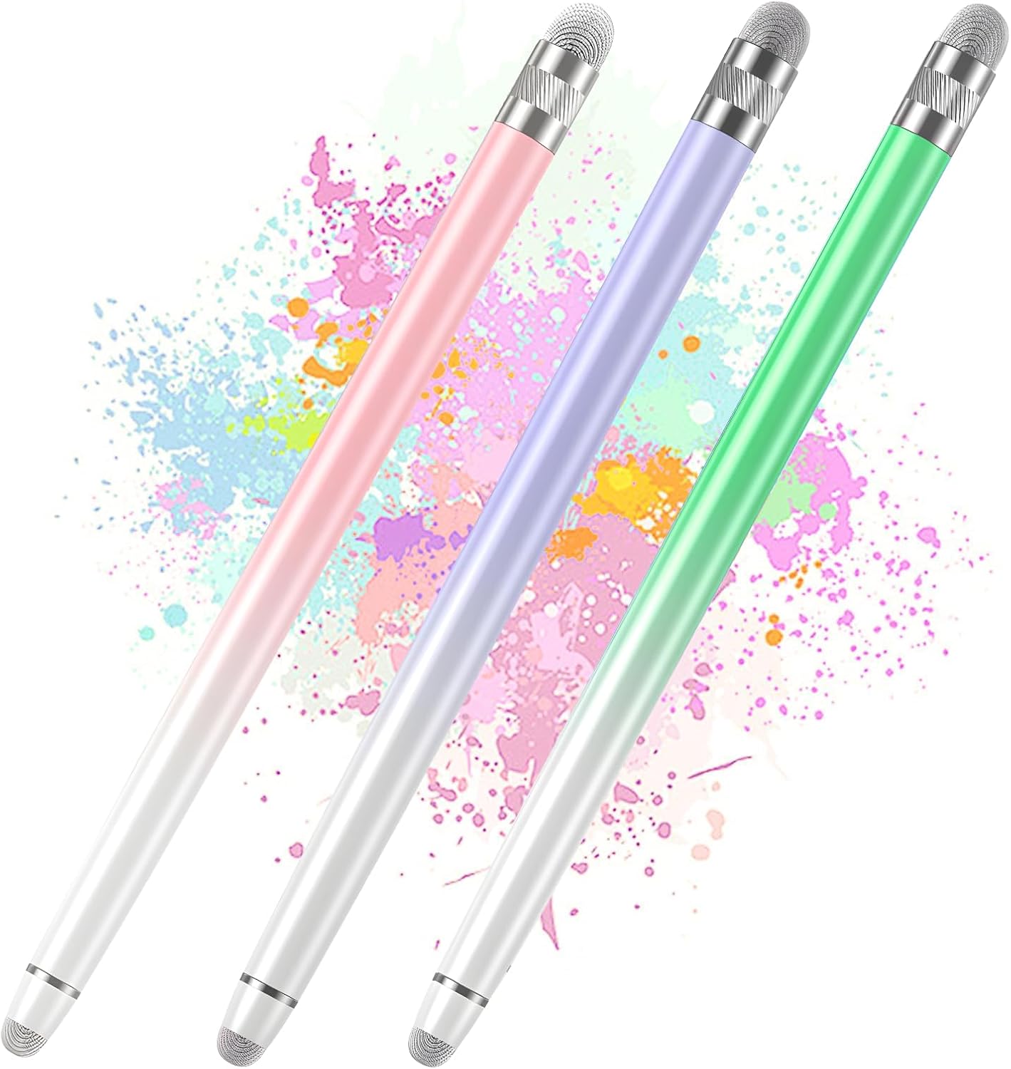 Bopomofo 3PCS Stylus Pen for Touchscreen,Stylus Pen for iPhone/iPad/Tablet Android/Microsoft/Surface,Compatible with Touch Screens(Purple/Pink/Green)