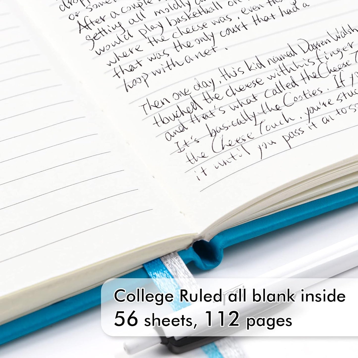 feela 3 Pack Pocket Notebook Journals, Mini Cute Small Journal Notebook Bulk Hardcover College Ruled Notepad with Pen Holder for Office School Supplies, with 3 Black Pens, 3.5”x 5.5”, A6, Teal