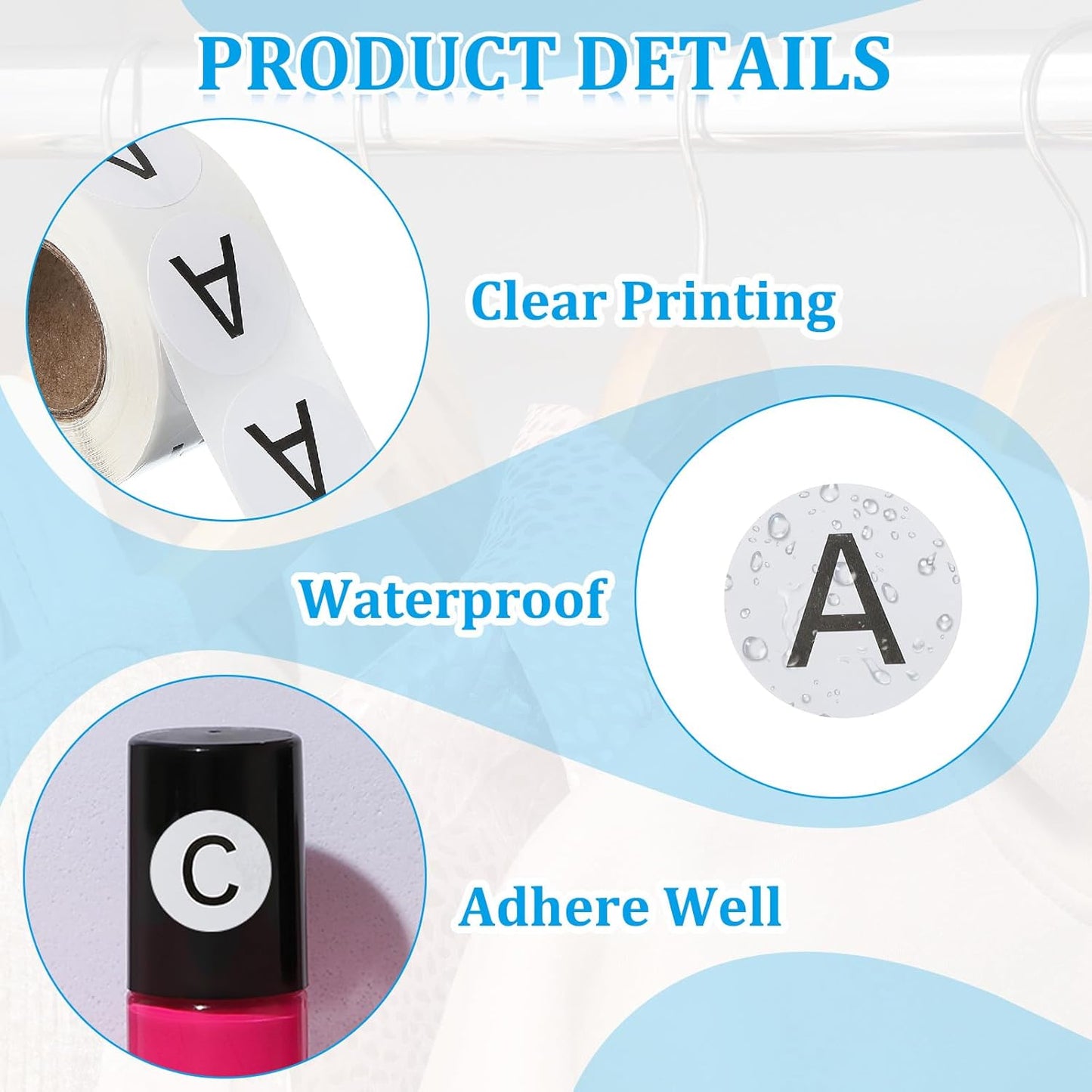 PATIKIL 1" Letter A Stickers, 4 Rolls Self-Adhesive Alphabet Round Circle Dots Labels for Organization Storage Inventory Boxes Scrapbook Craft 2000 Pcs Total