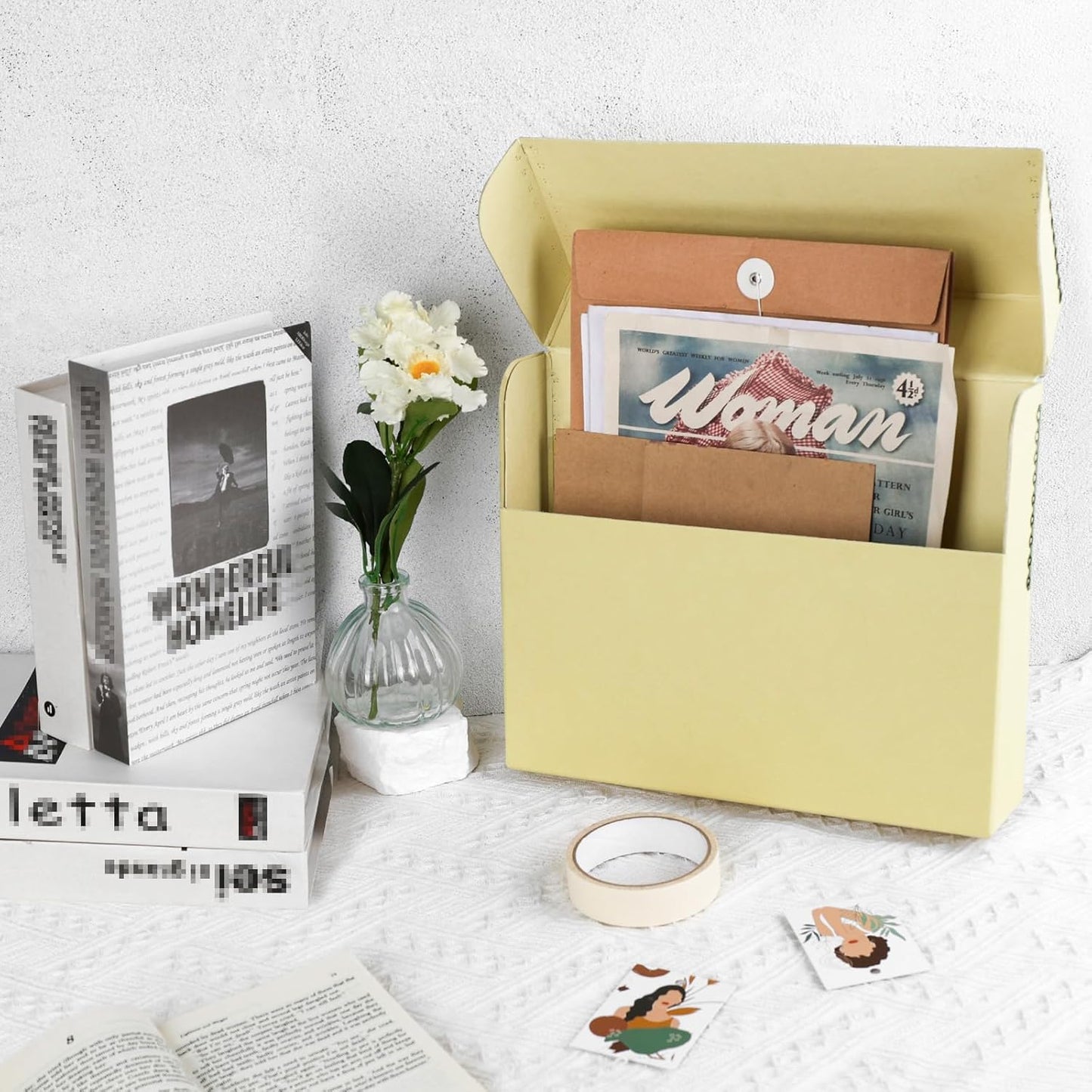 Lineco Archival Document Storage Box with Metal Edge, Acid-Free Tan Boxboard, Organize and Store Files, Prints, Photos, Letter-Sized Document Case 12.5" x 10.5" x 2.5" Wide