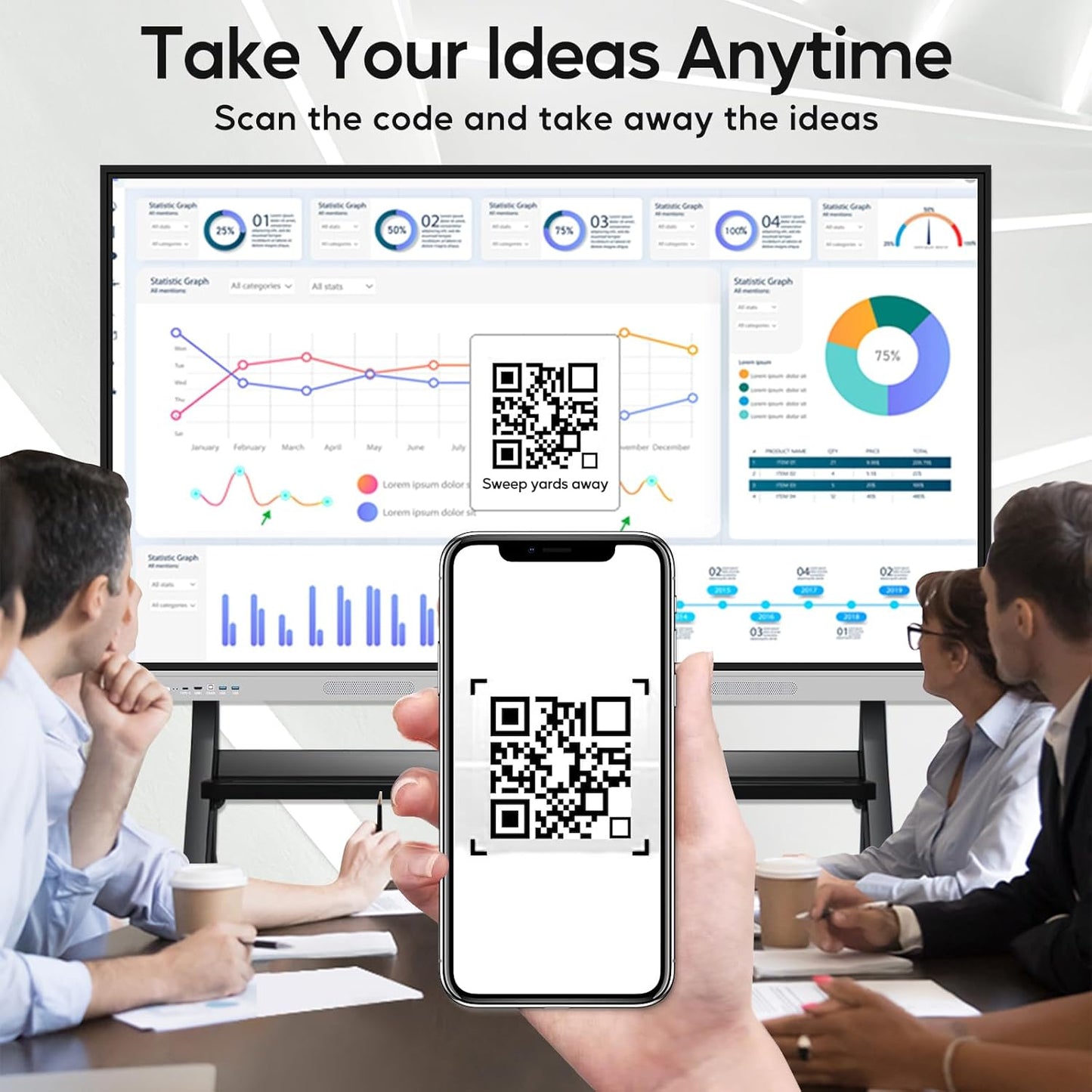 Smart Board | 75" Interactive Whiteboard | 4K UHD | Android 13 | 8+128GB | Digital Whiteboard, Electronic White Board for Classroom Home Office | Wall Mount Included