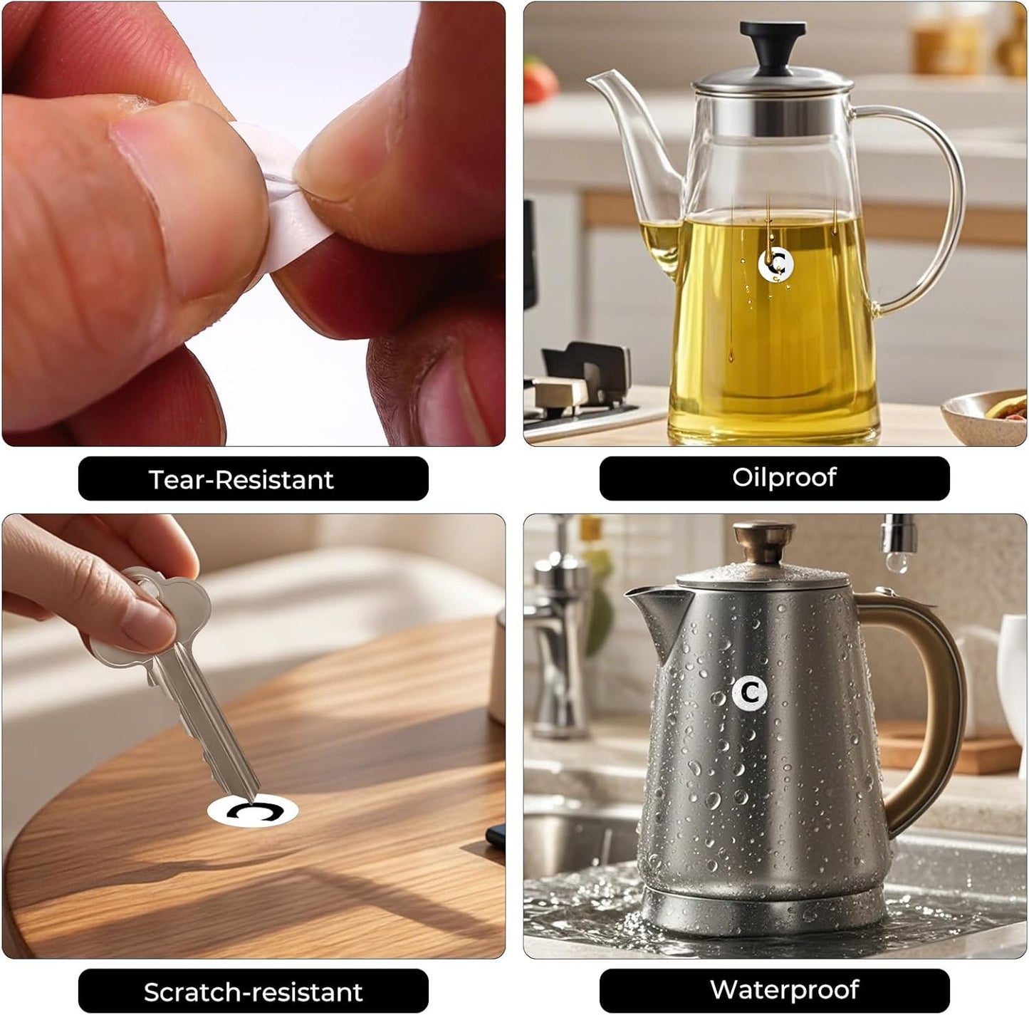 Letter C Round Labels 0.5 Inch Vinyl Circle Capital Alphabet Stickers Self-Adhesive Removable Waterproof Dots Tags for Home Office Inventory 1000 PCS