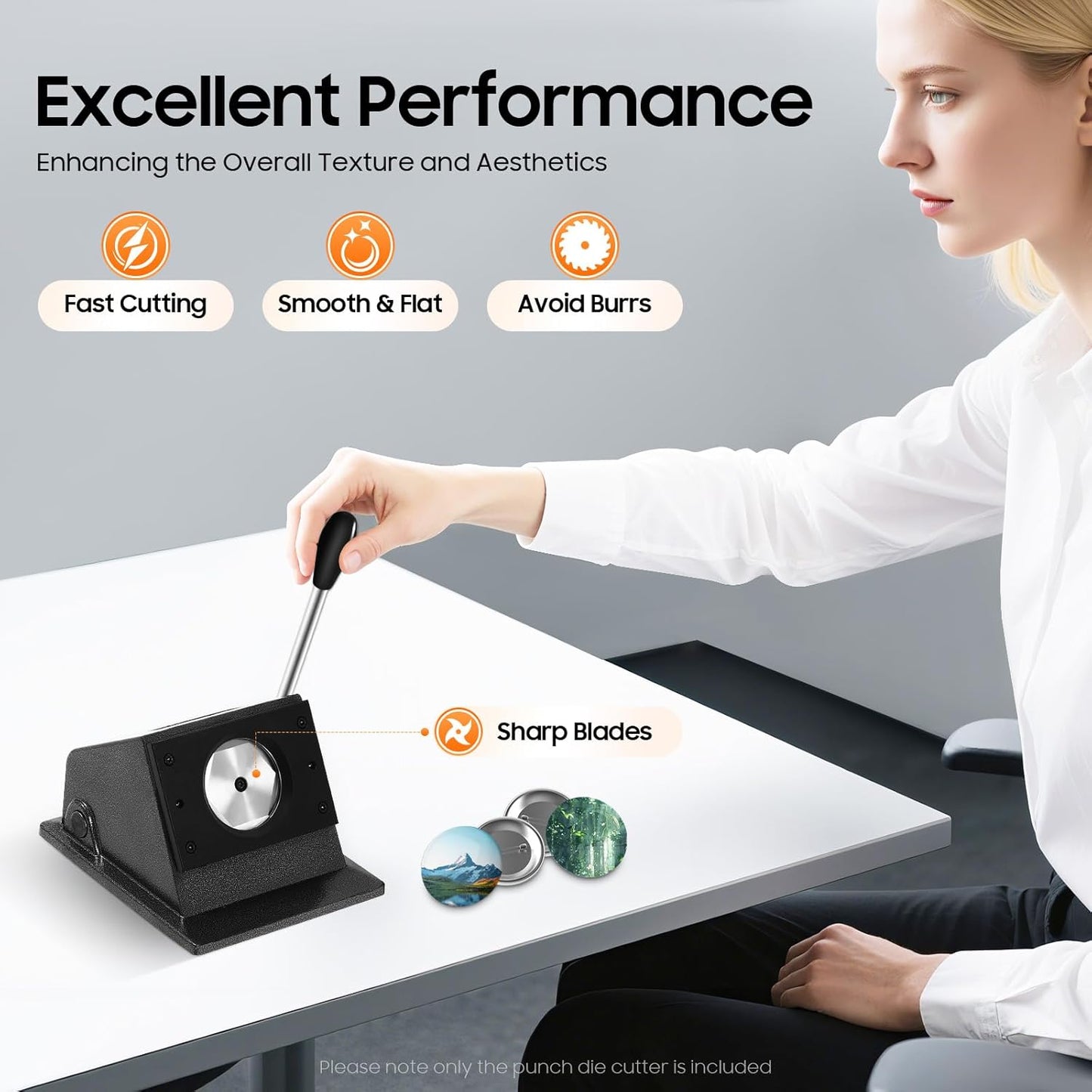 2.28" /58mm Button Paper Cutter, Button Pin Maker, Circle Punch, Manual Circle Cutter for DIY Button Making Scrapeboards Cardstocks Cutting