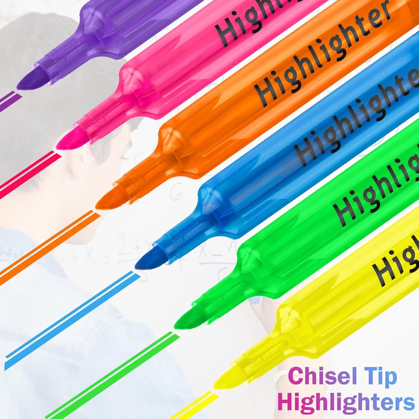 Teling 180 Pcs Highlighters Bulk Chisel Tip Tank Style Highlighters for School Classroom Assorted Color Fluorescent Pens for Office Shop