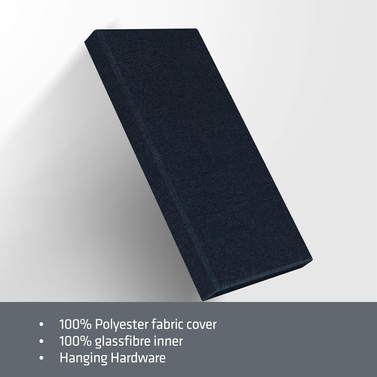 UMIACOUSTICS 4 PCS Acoustic Panels with Hanging Hardware, 2” Thick Fiberglass Sound Proof Panels for Studios, Office, Home Theater Ceiling or Wall- Navy Blue