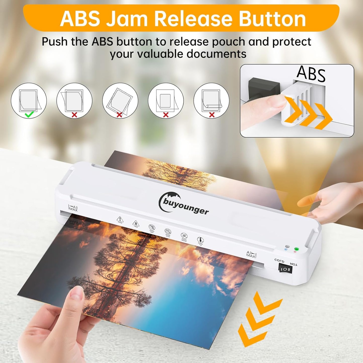 Laminator Machine, A3 Laminator Machine with 30 Laminating Sheets, 13 Inch Laminating Machine with Fast Warm-up for A3/A4/A5/A6, Thermal and Cold 11X17 for Home School Office