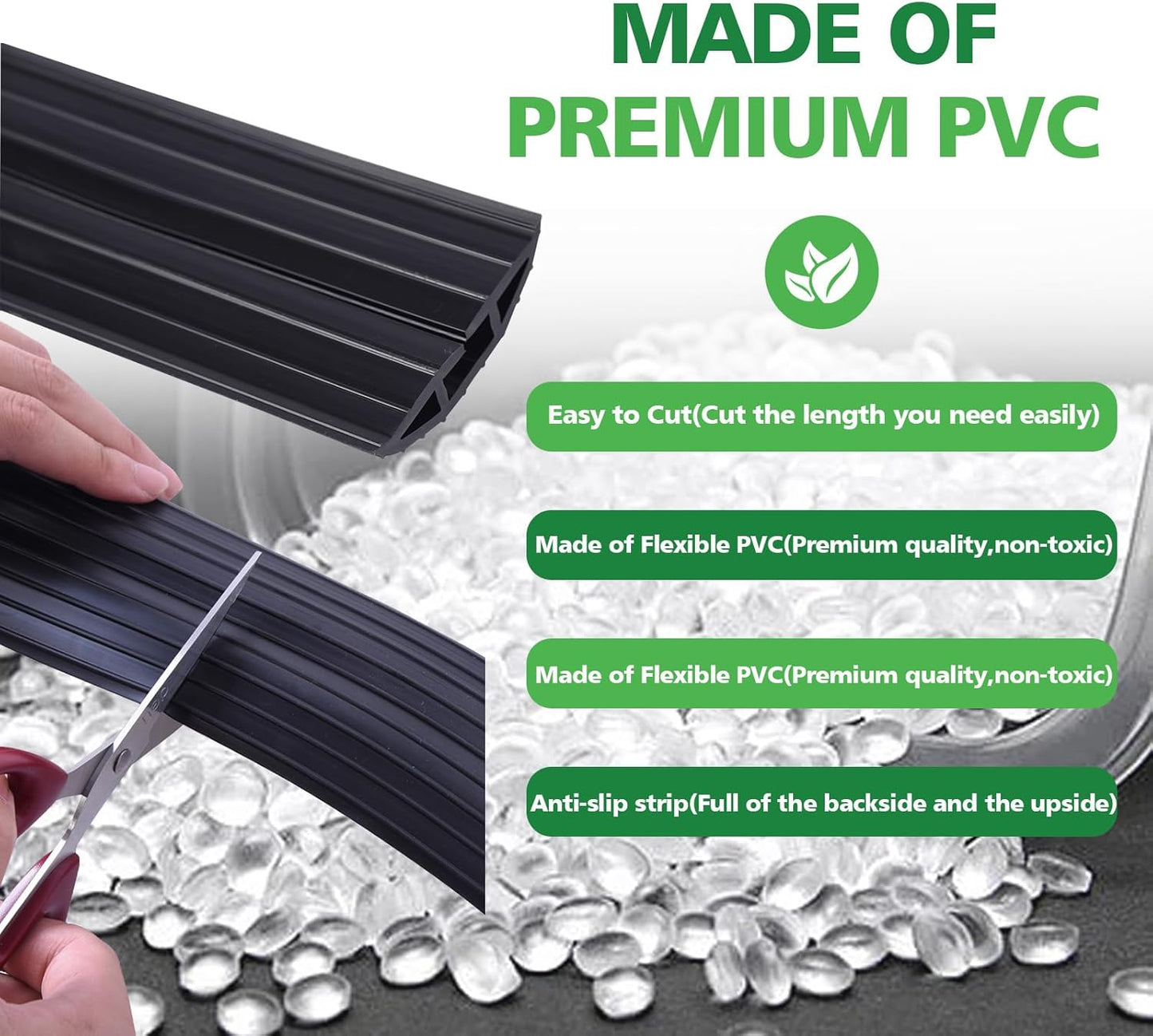 4ft Floor Cable Cover Heavy Duty PVC Cord Cover Wire Cover to Prevent Trip Hazard for Home Office or Outdoor(4ft, Black)