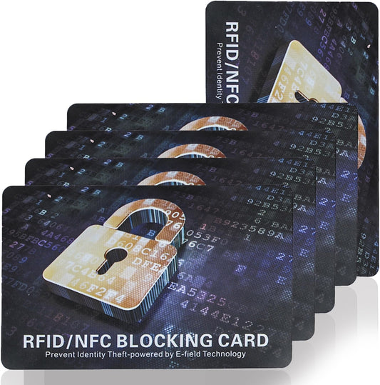 RFID Blocking Card, Contactless Bank Debit Credit Card Passport Protector, One Blocked Card Protects Entire Wallet Purse, ID/IC ATM Card Blocking for Wallet Protection(10 Pack)