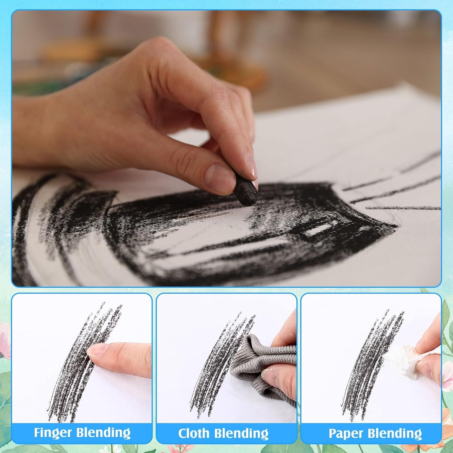 48 Pcs Soft Chalk Pastels Set Soft Pastel for Artists Square Sketch Chalk Non-toxic Artist Pastel Sticks for Professional Artists Students and Art Lovers(Black)