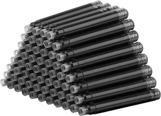Black Ink Cartridge for Fountain Pen Ink Cartridge Refillable Business Writing Pens Disposable Ink Pen Refills 3.4 mm Bore Diamete Set of 60 Refill