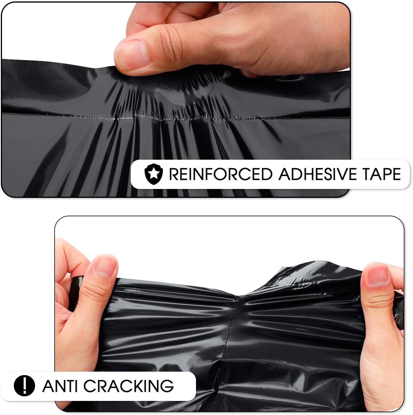 Metronic Black Poly Mailers 14.5x19 Large 100 Pack Self-Seal Shipping Bags, Packaging Envelopes for Small Business, Boutique, Clothing