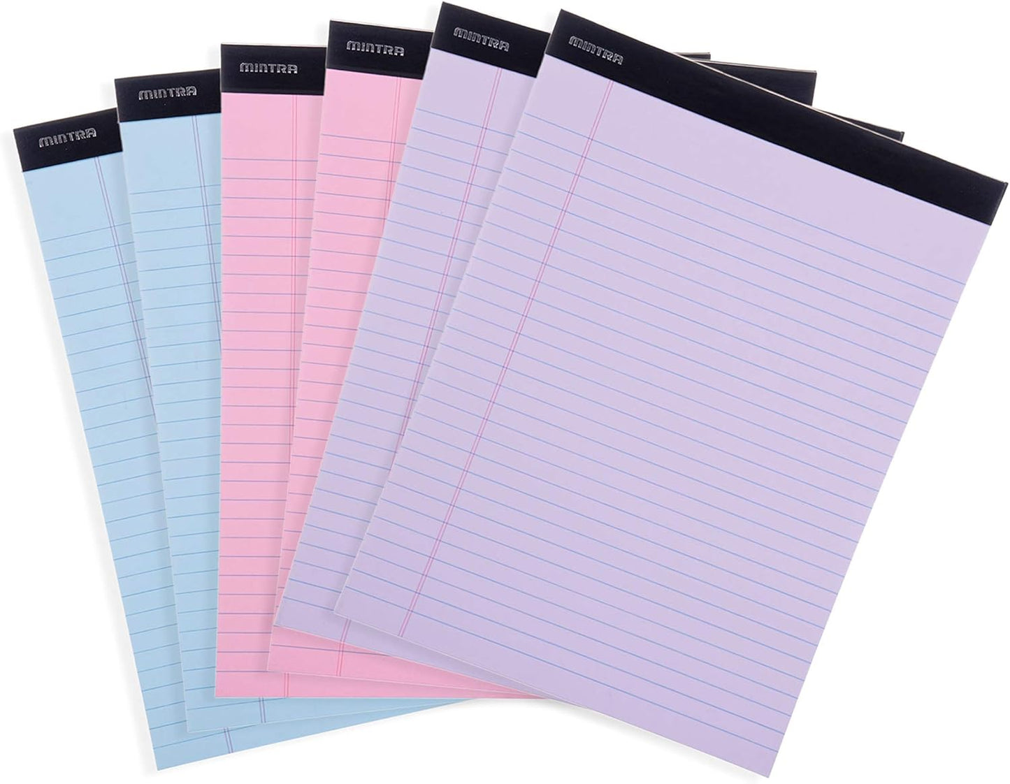 Mintra Office Legal Pads, ((xBasic, 8.5in x 11in, Wide (Pastel), 36pk (6-6pks))