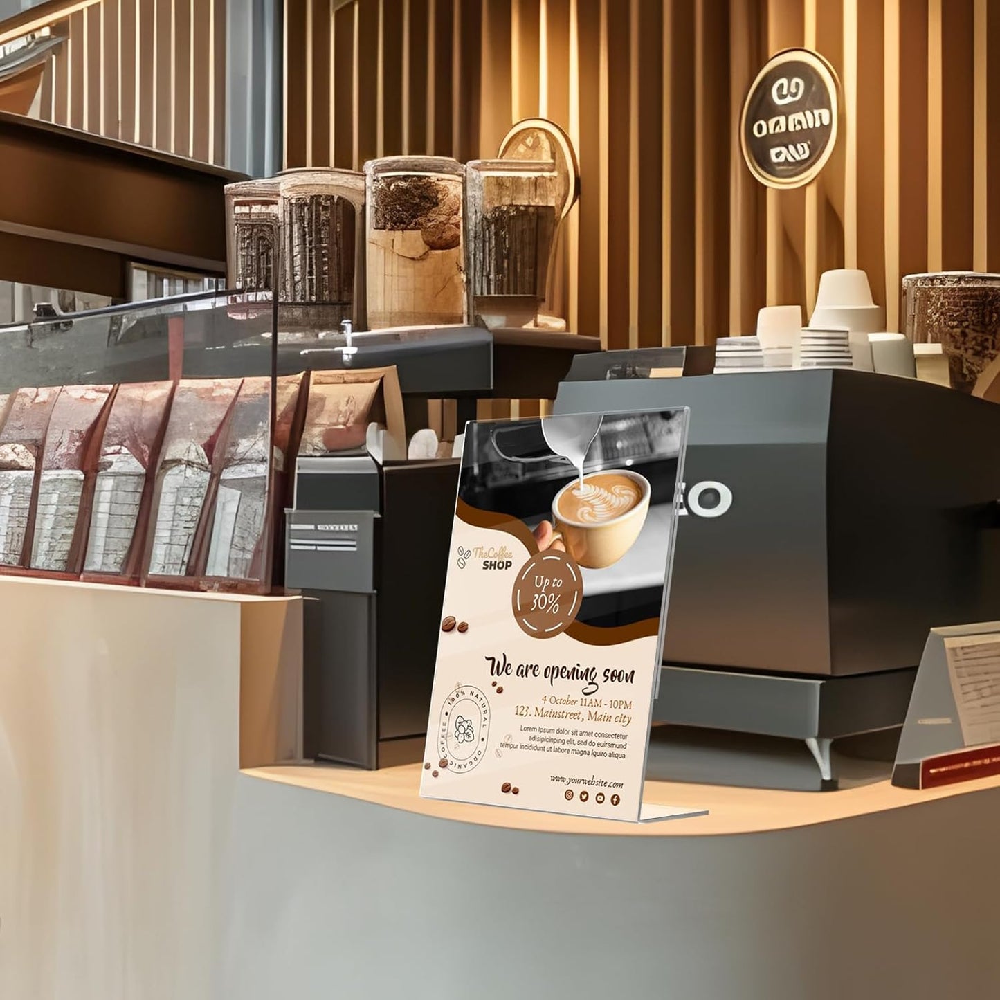 KSacry 12 Pcs Acrylic Sign Holder 8.5*11inch, Slanted Back Sign Holder, acrylic display stand,Vertical Acrylic Indicator Stand, Suitable for shopping malls, offices, restaurants, and weddings