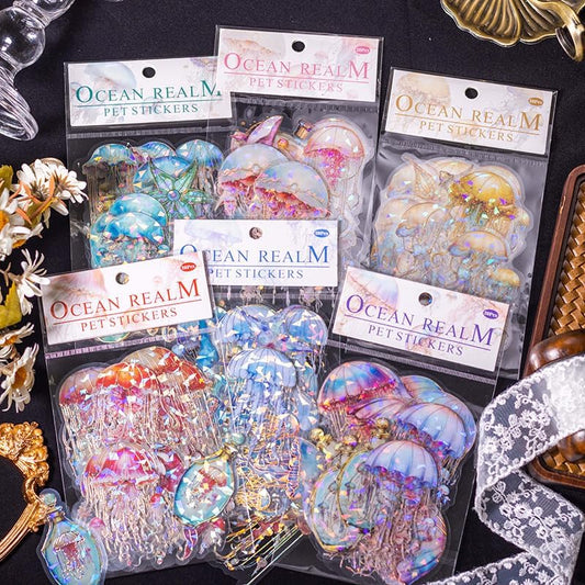 Alideco 120pcs Scrapbook Stickers Shelllight Sea Animals Scrapbooking Junk Journal Crafts Embelishment Decoration Diary Stickers (haiyangzhijing)