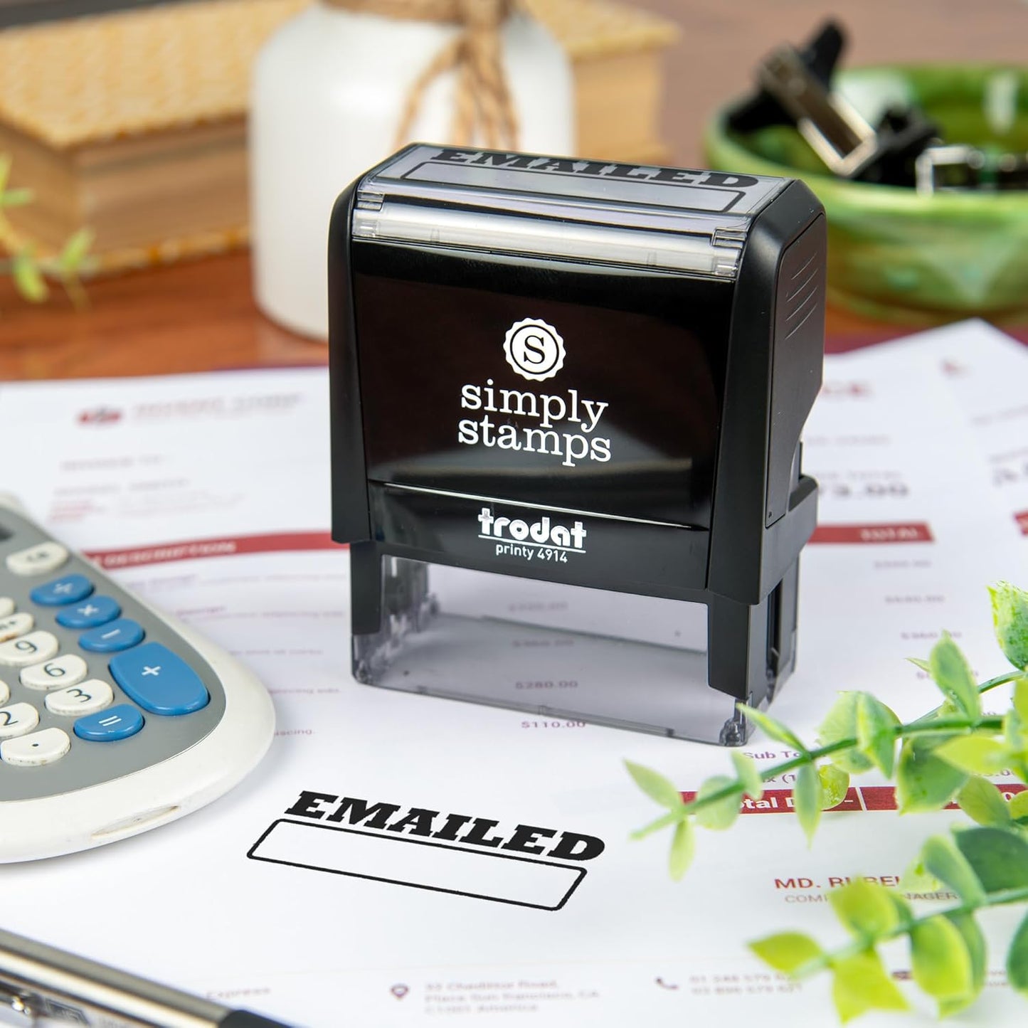 Emailed Office Stamp | 4 Different Sizes | 20 Designs | Multiple Color Options | Perfect for Quick Validation of Office Documents (Emailed, Xtra Large)