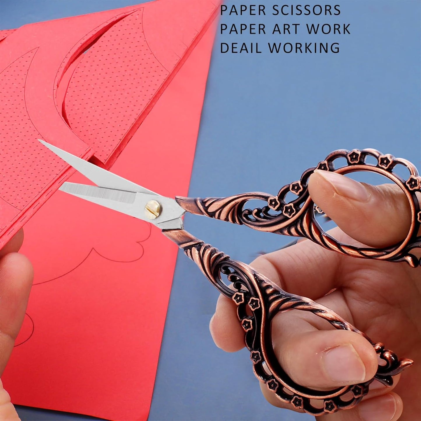 BIHRTC 4.5Inch Small Sewing Scissors Cross Crochet Scissor with Artificial Leather Cover Stainless Steel Tip Top Threading Scissors for Embroidery Needlework Craft Artwork