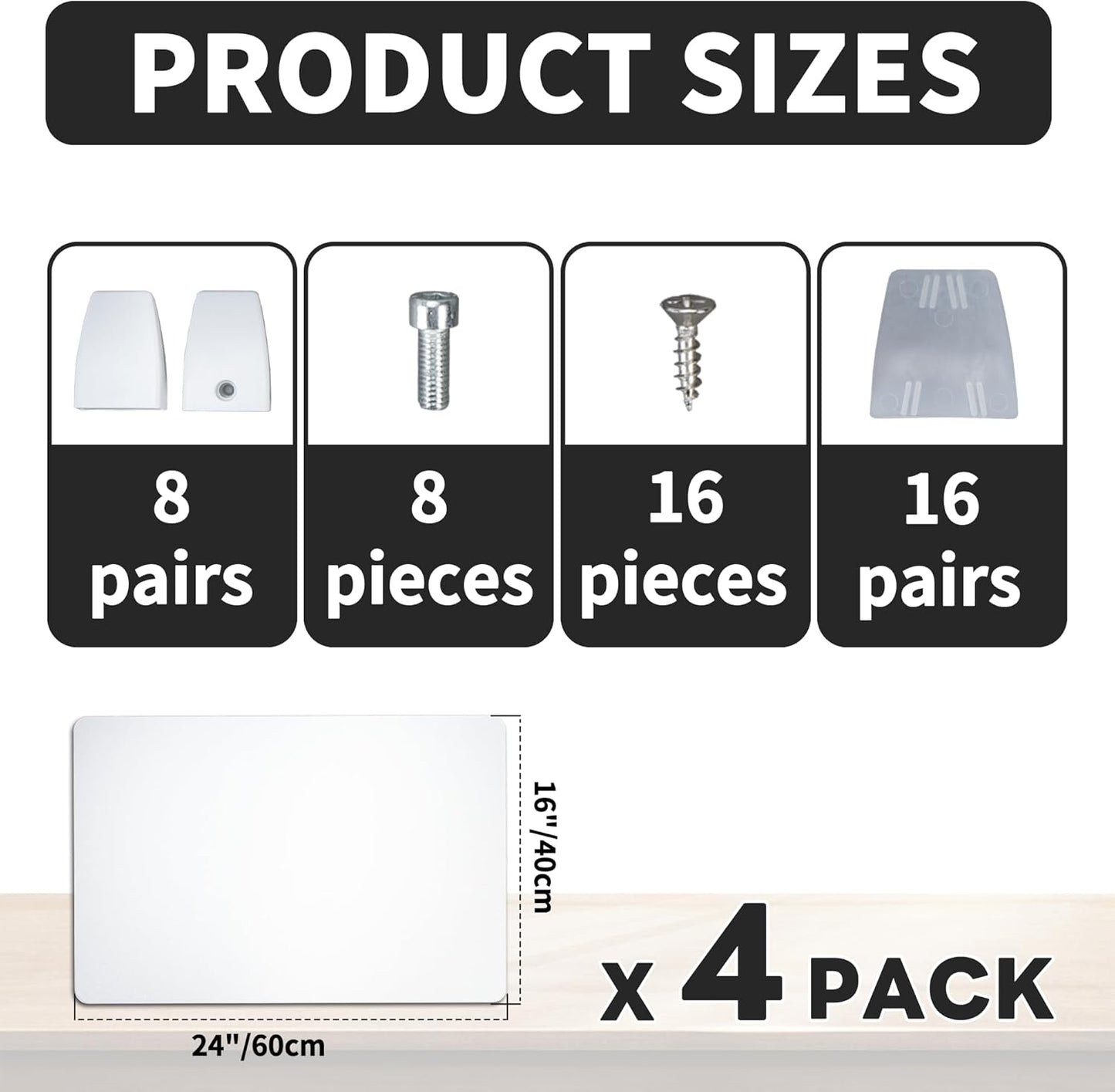 Nisorpa 4PCS Desk Dividers Privacy Desk Panel,Frosted Acrylic Partitions with Clips,Classroom Privacy Shield for Student Desks Protective Noise and Visual Guard for Office,School - 23.6 "L X 15.8 "W