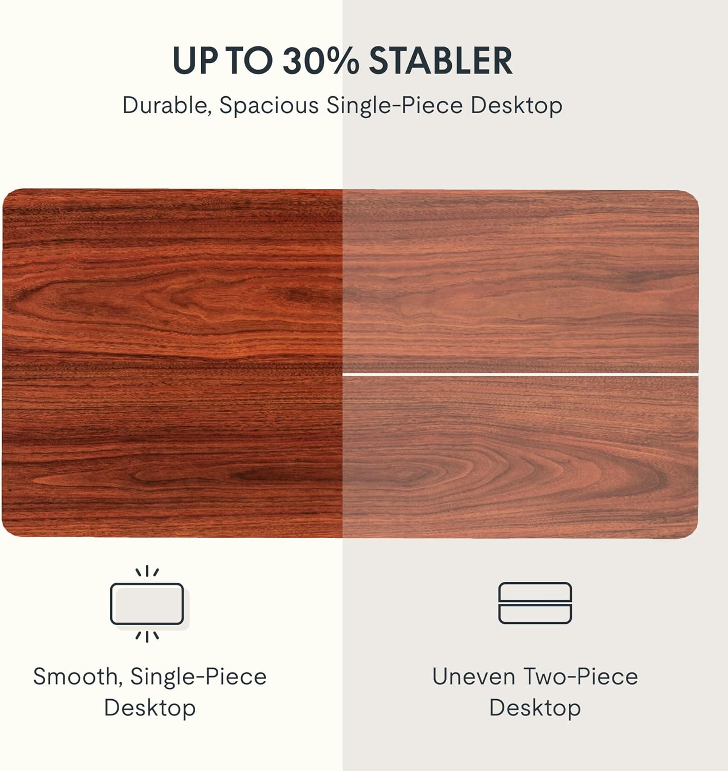 FLEXISPOT EN2 Whole-Piece Standing Desk with Clamp Power Strip, 60 x 24 Electric Stand Up Height Adjustable Desk with Cable Management (Black Frame + 60" Mahogany Top, 2 Packages)