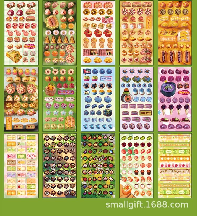 Alideco 25pcs Scrapbook Stickers Vintage Cute Cake Dessert Food Sticker Book for Adults Sticker journaling Stickers for Scrapbooking (xinxianpaidui)