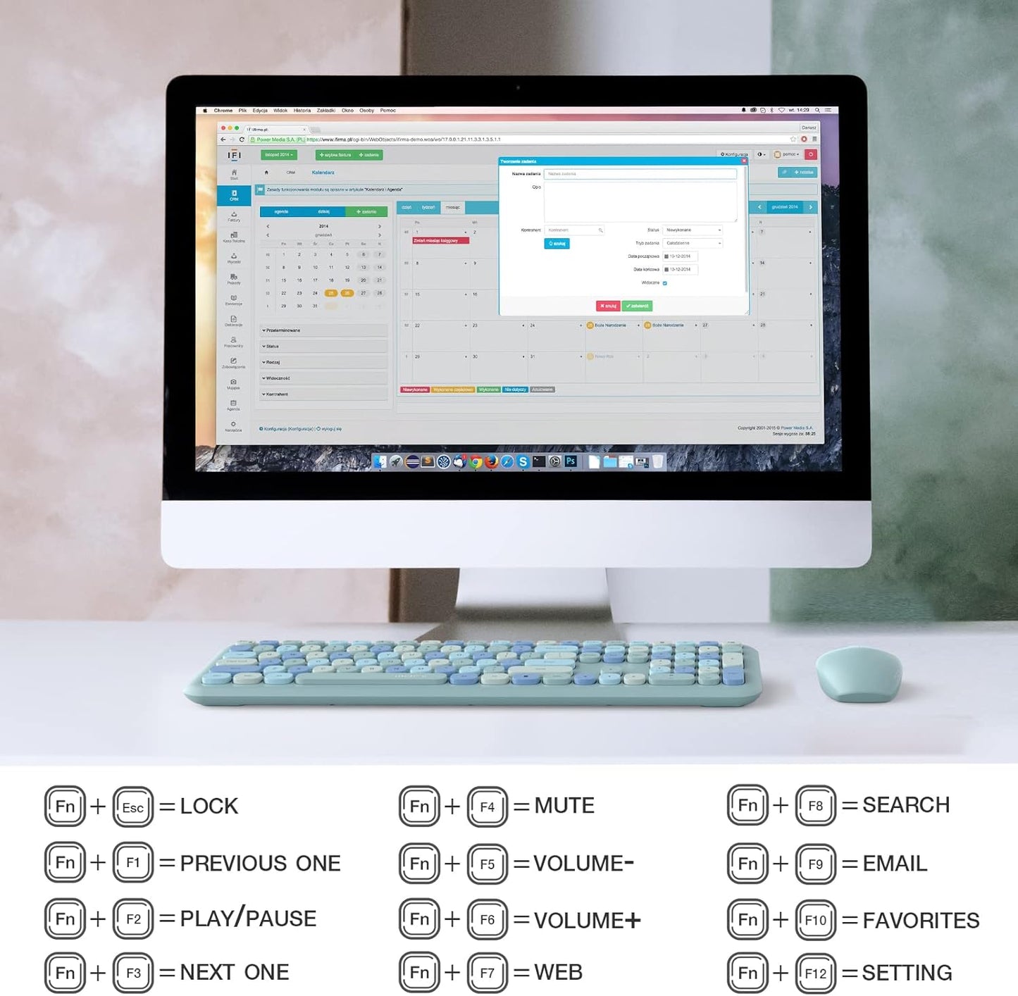 MOFII Wireless Keyboard and Mouse Combo Silent, Slim Compact 2.4G USB Full Size, Cute 110 Keys Keyboard for PC, Notebook, MacBook, Tablet, Laptop, Windows System