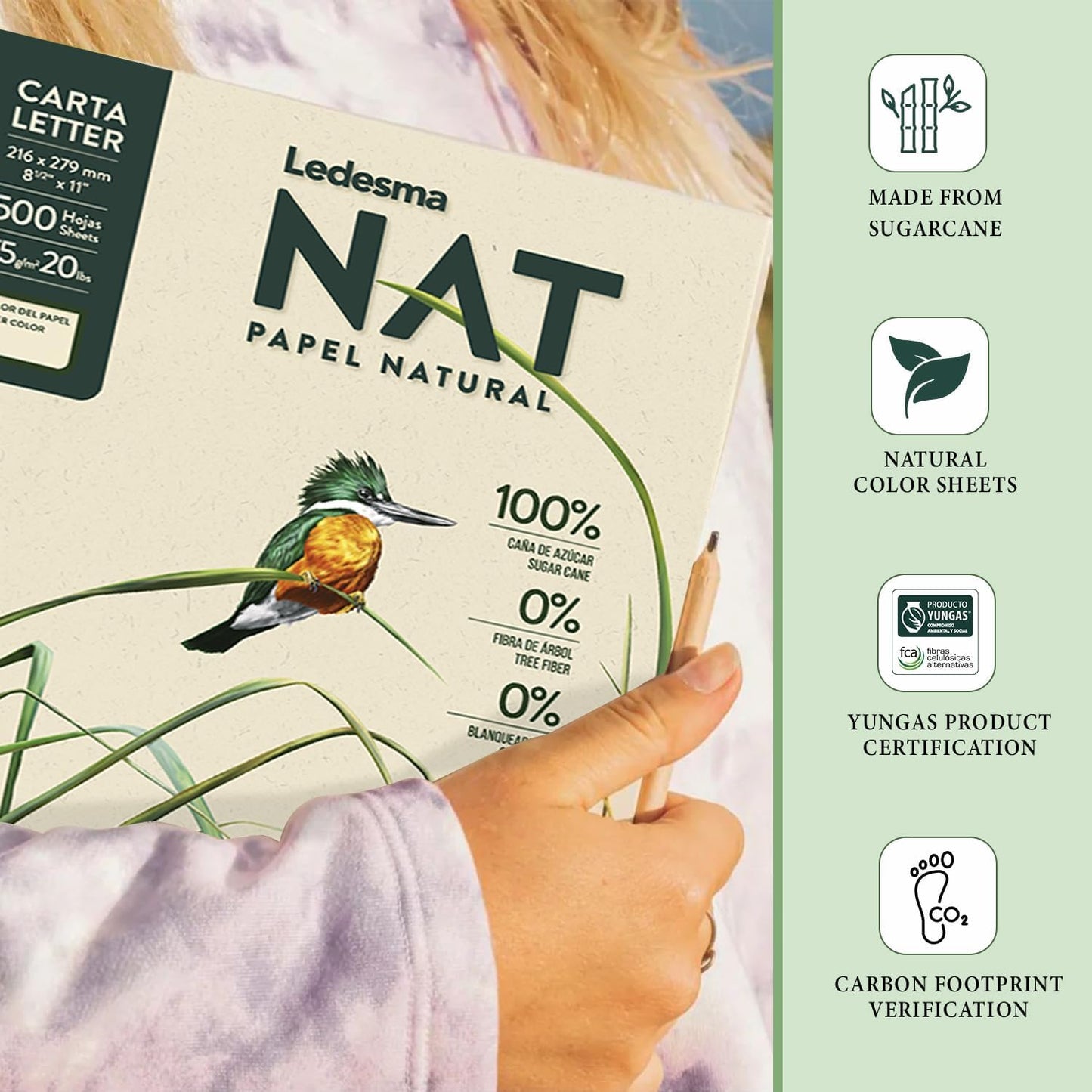 Letter Size (8.5"x11") Natural Sugarcane Pulp Printer Paper, For All Office And Photocopy Printers, Designs, Crafts (3 Reams (1500 Sheets))