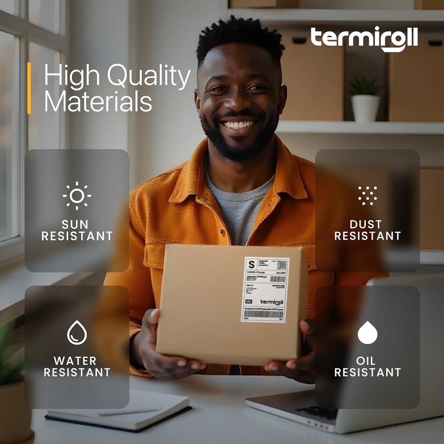 4x6 Direct Thermal Shipping Labels – 500 Fanfold Labels Perforated – Compatible with Rollo, Zebra, iDPRT & More – Strong Adhesive - BPA-Free – Mailing & Barcode Labels for Small Business by TERMIROLL