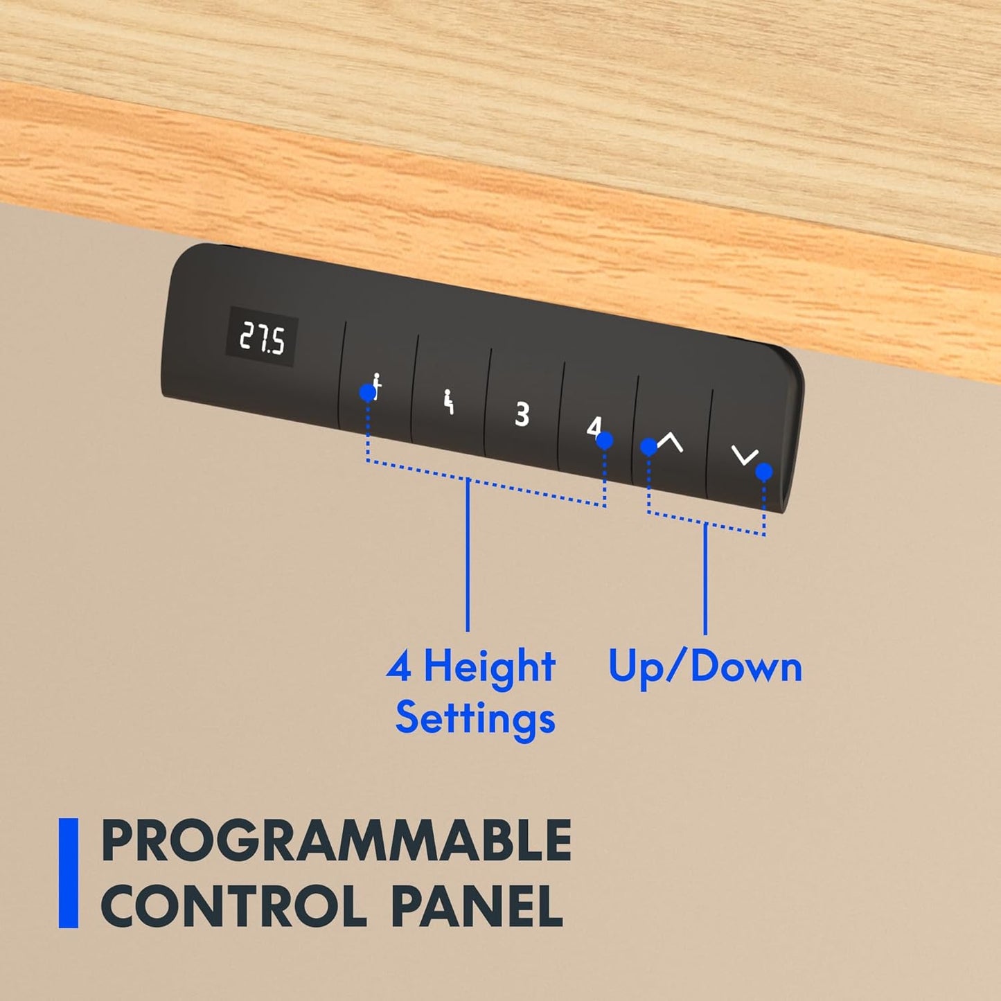 FLEXISPOT E3 Dual Motor Electric Standing Desk 48x24 Inch Whole-Piece Board Height Adjustable Electric Sit Stand Desk (Black Frame + Maple Desktop, 2 Packages)