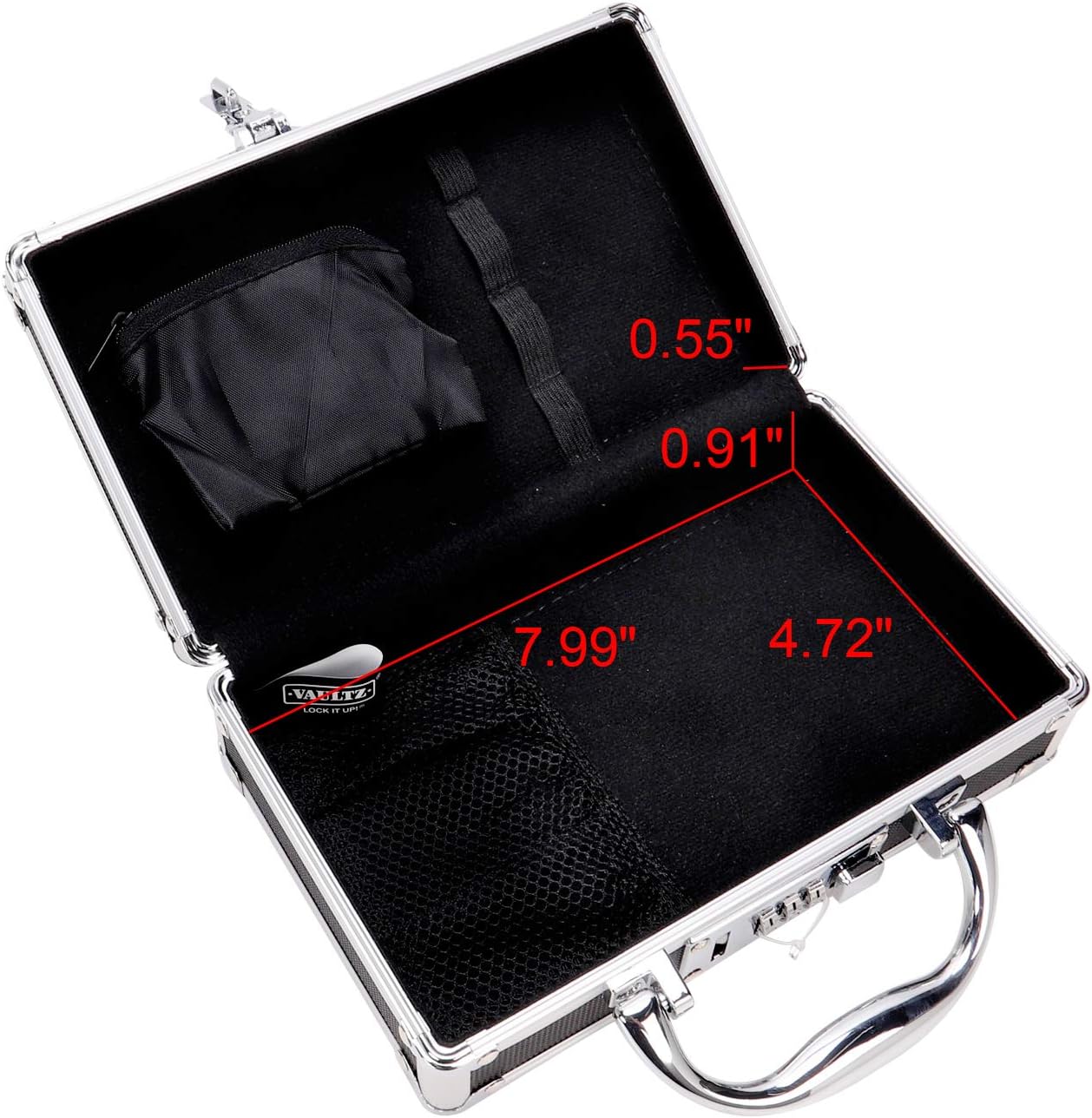 Vaultz Medicine Safe Case w/Combination Lock - Pack of 1 Cases, 8.35 x 5 x 2.5" - Black