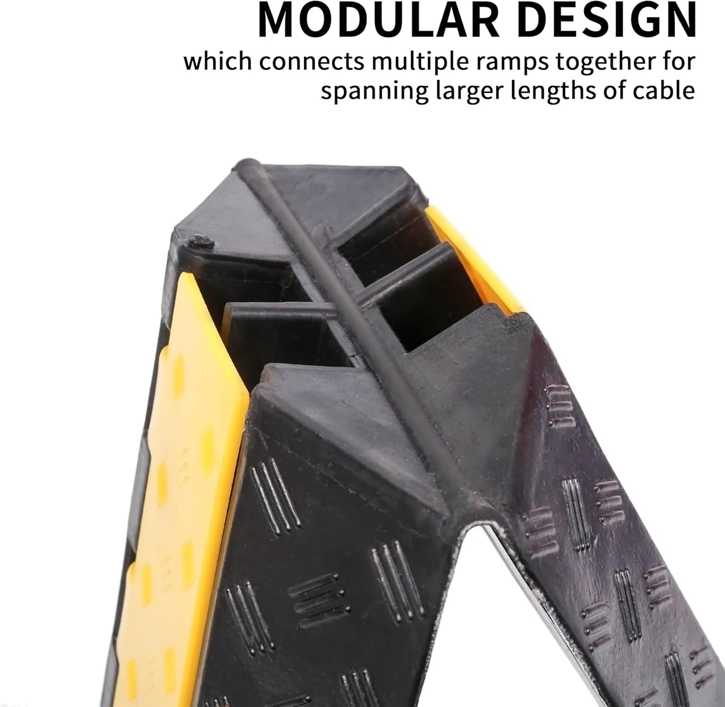 Rubber Cable Ramp Cord Cover Cable Protector Ramps Wire Hose Protective 2 Channel 22000Lbs Load Capacity Traffic Speed Bump for Asphalt Concrete Gravel Driveway Indoor Outdoor, 1 Pack