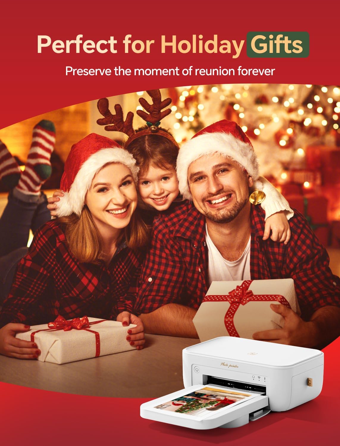 HPRT Photo Printer 4x6,+108Sheets&2ribbon,Instant Picture Printer for iPhone, Android, Smartphone,Portable Photo Printers for Home Use,Thermal Dye-Sublimation, AR Video Printing（White）