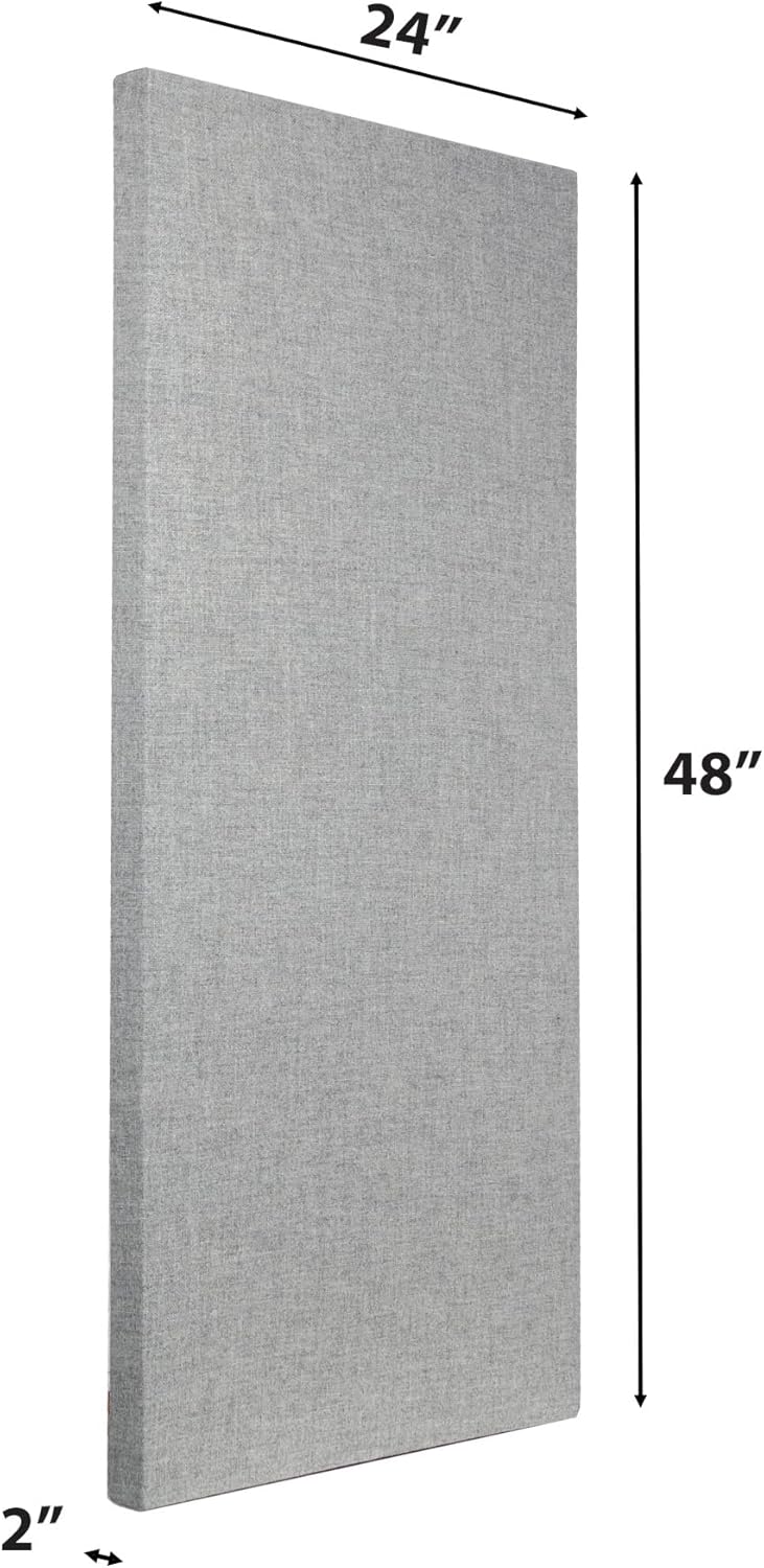 ATS Acoustics Sound Absorbing Acoustic Panel Fire Rated Professional Studio Quality 24" x 48" x 2" (Merle Grey)