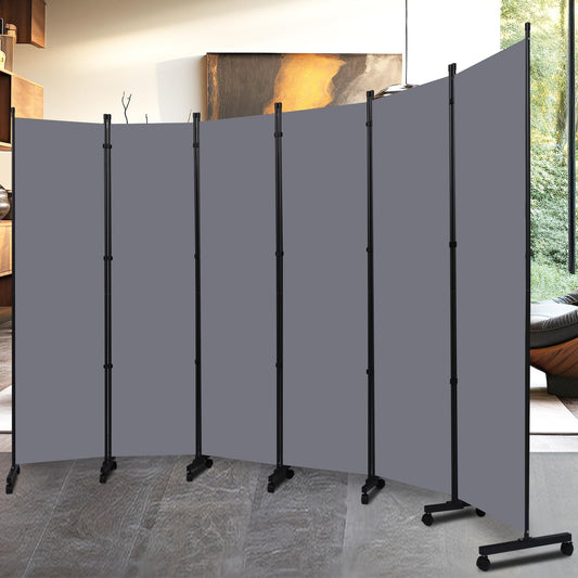 Room Divider Folding Privacy Screens with Lockable Wheels, 132'' Fabric Partition Room Dividers Freestanding Room Divider Panel for Room Separation, Wall Divider for Home Office Bedroom Studio Decor