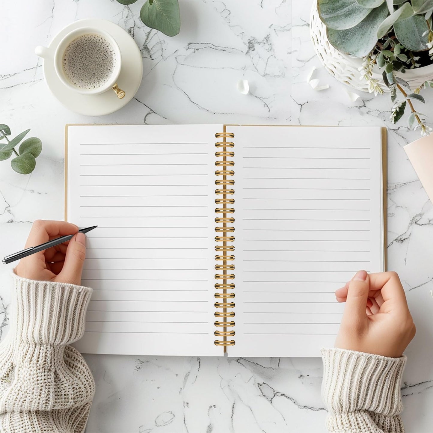 Guymn Coquette Pink Bow Floral Goose Notebook, Butter Yellow Cute Goose Journal for Kids Girls, Geese Animal Lover Gifts Hardcover Spiral Notebooks Journals 5.5x8.3 Inch