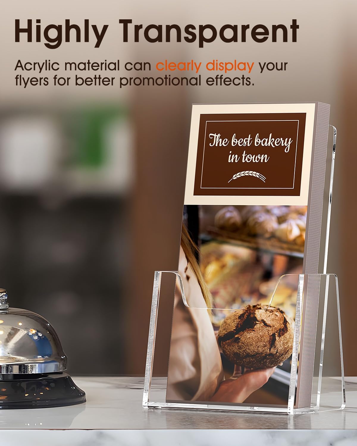 MaxGear Brochure Holder 2 Pack, 4 Inches Wide Acrylic Display Stand Clear Pamphlet Holder Flyer Holder Rack Card Holder Countertop/Desk Organizer for Trifold, Booklet, Literature, Magazine