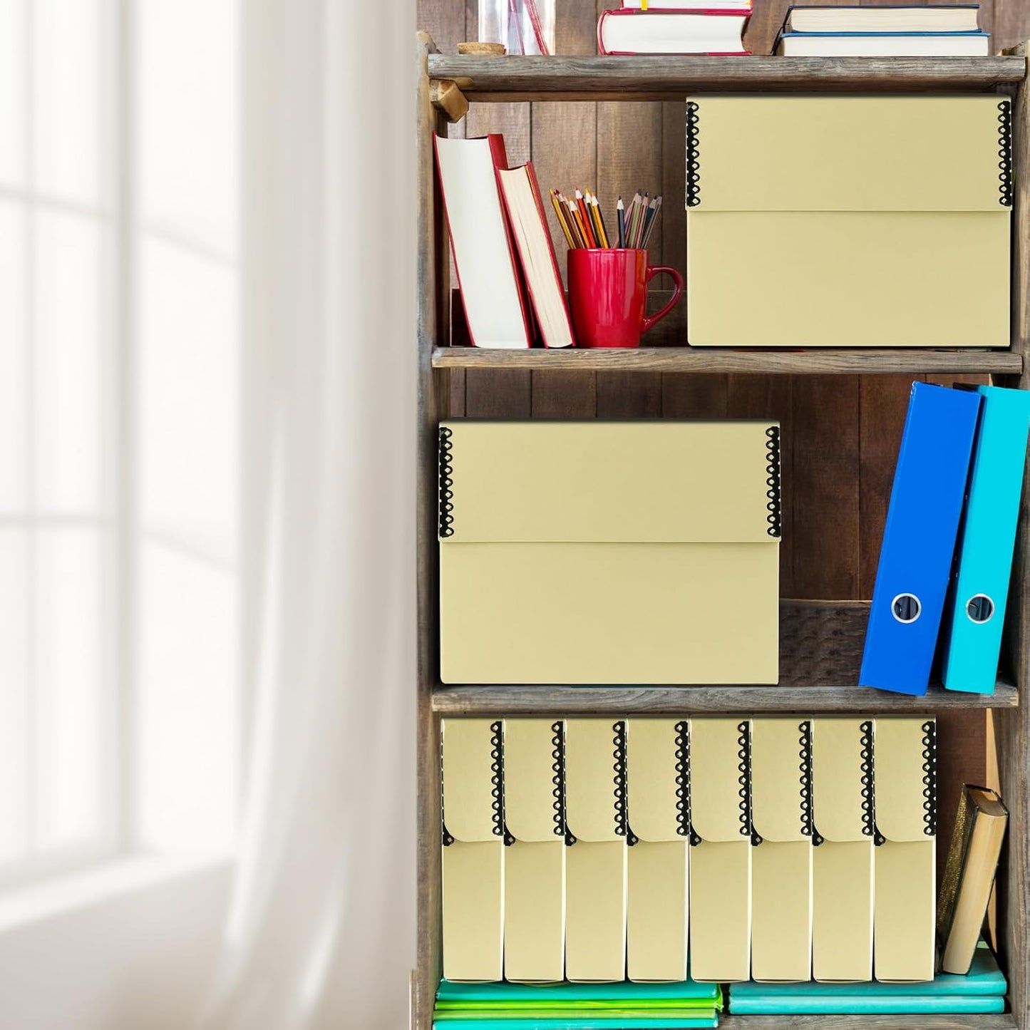 Lineco Archival Document Storage Box with Metal Edge, Acid-Free Tan Boxboard, Organize and Store Files, Prints, Photos, Legal-Sized Case 15.5" x 10.5" x 2.5" Wide