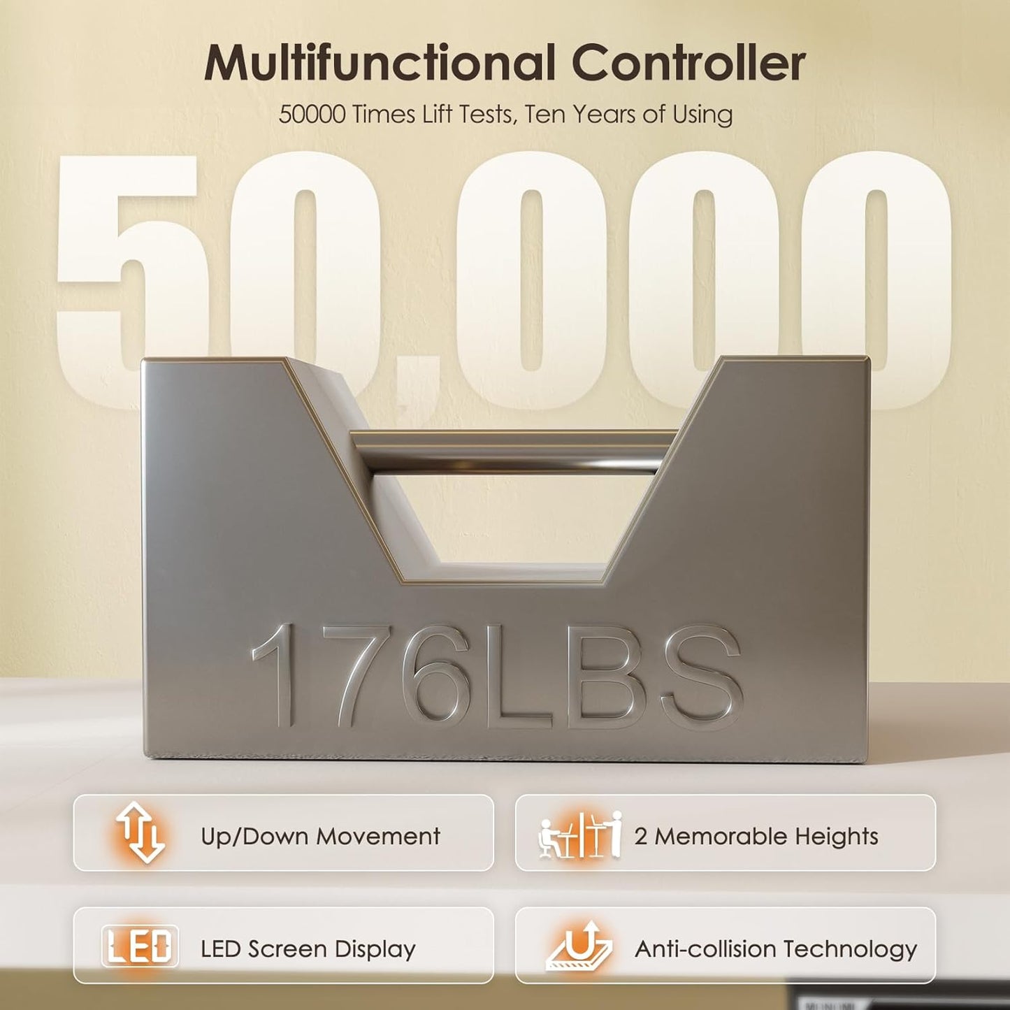 Monomi Electric Standing Desk, 63 x 28 inches Height Adjustable Ergonomic Home Office Sit Stand Up Desk with Memory Preset Controller (White Top/White Frame)