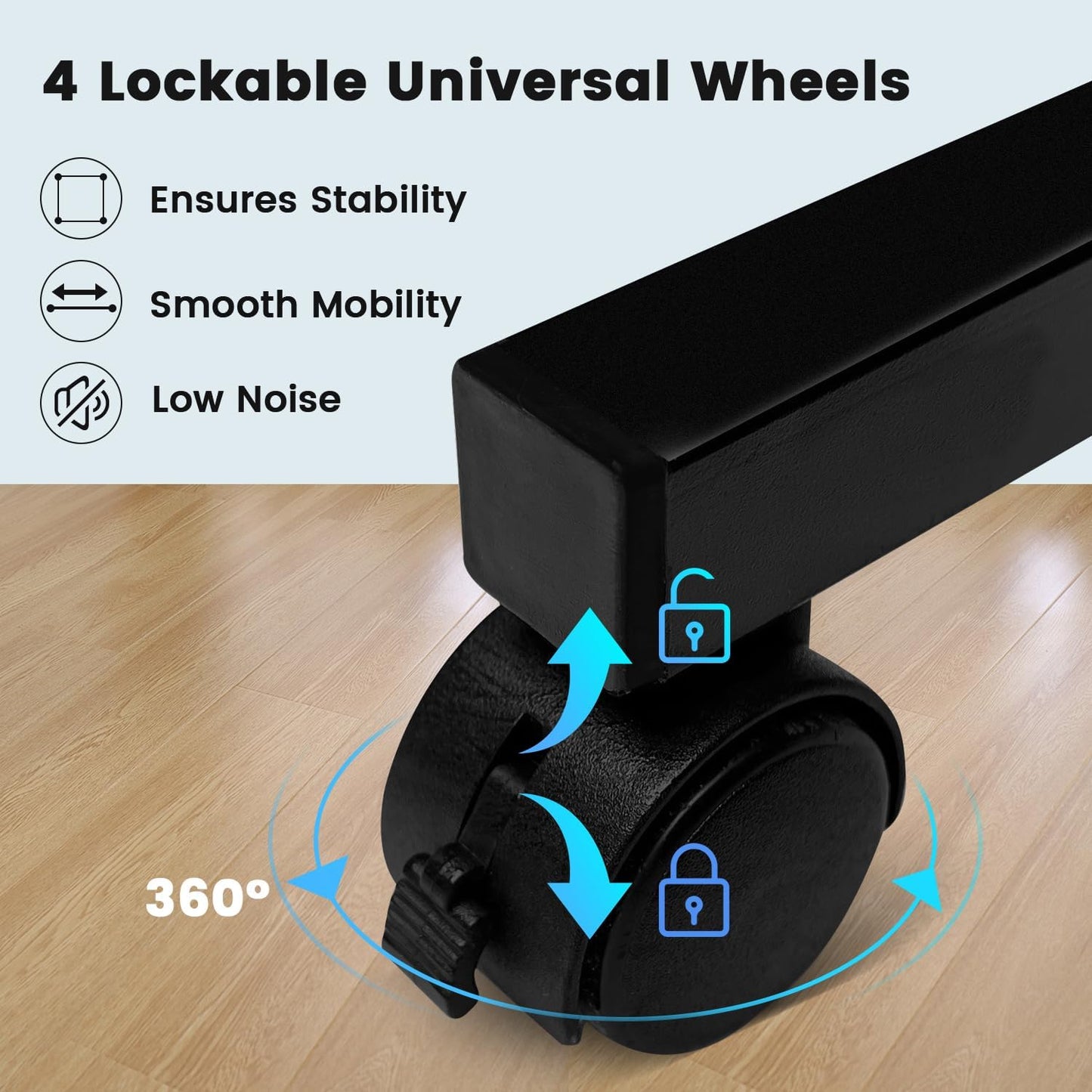 MAYOLIAH Large Single Panel Room Divider on Wheels, 71”W x 75”H Rolling Privacy Screen, Portable Wall Divider for Home Office Partition, Black