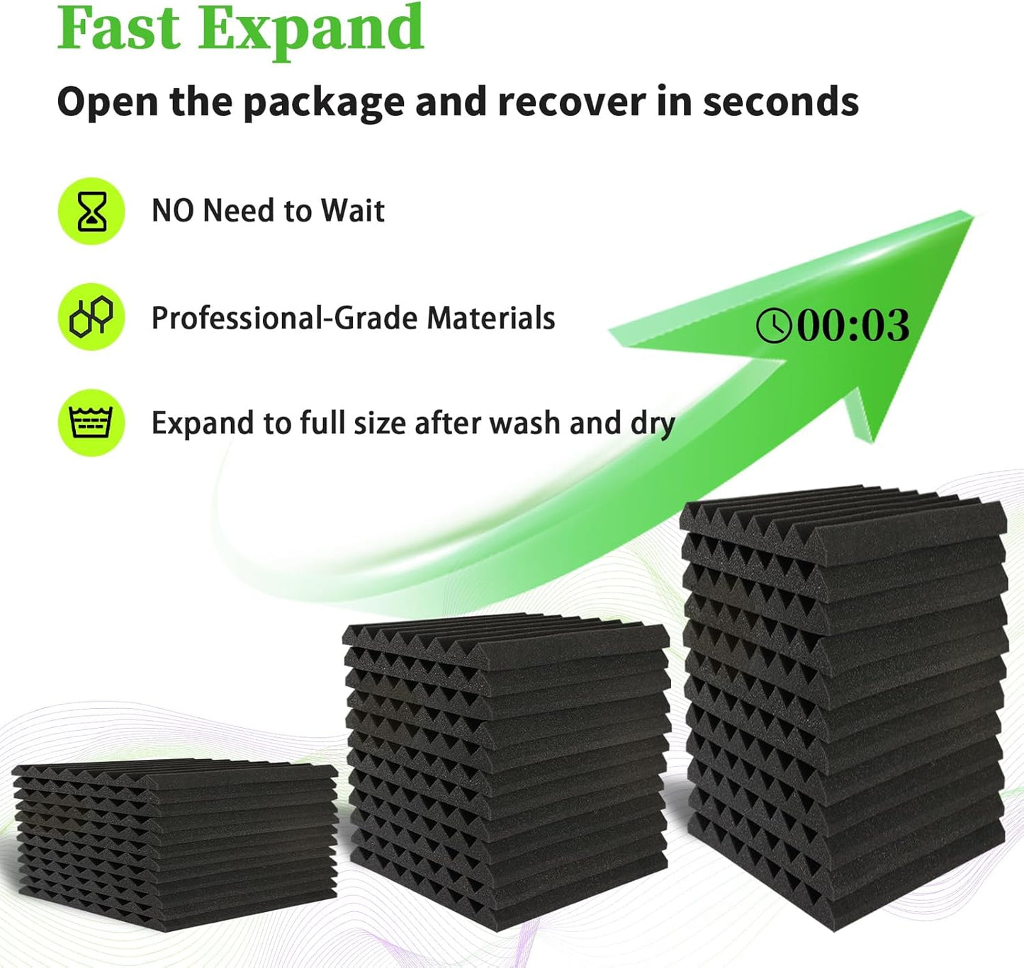 24 Pack Sound Proof Foam Panels for Walls 12x12x1 Inches, Wedges Acoustic Panels Sound Absorbing, Acoustic Foam Panels for Recording Studio, Home, Office