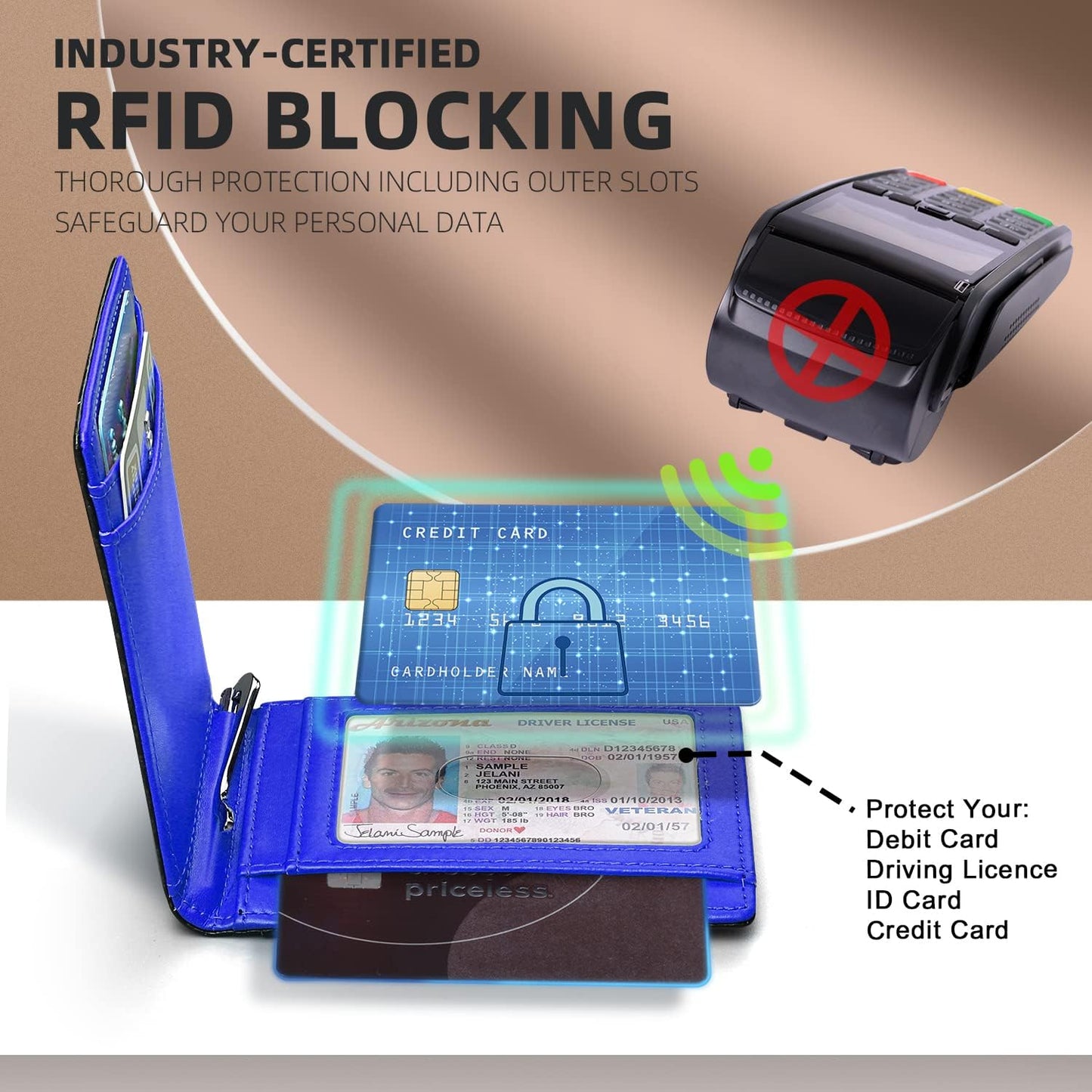 Slim Wallet for Men Genuine Leather RFID Blocking Bifold Minimalist Front Pocket Mens Wallet with Money Clip Thin Gift Box