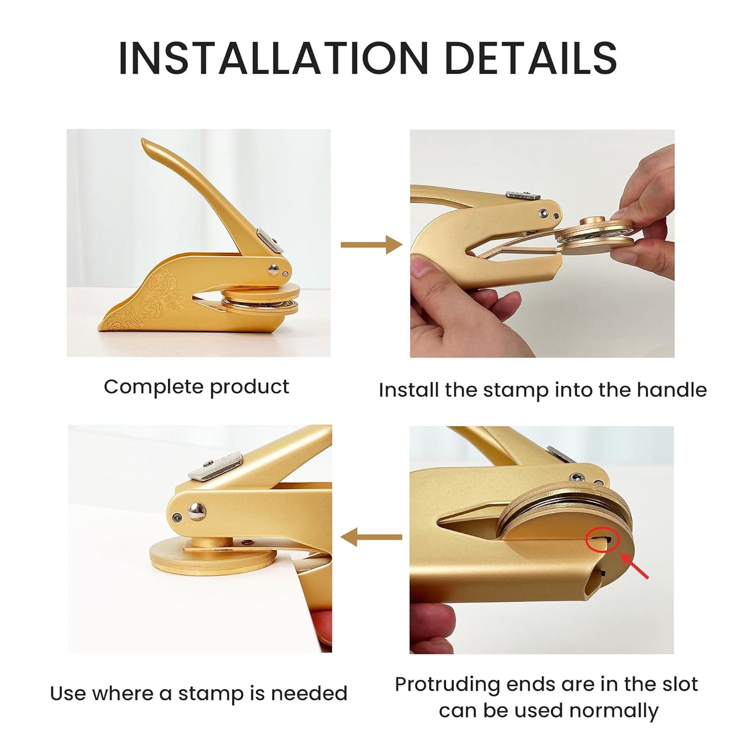 Book Embosser Custom Embosser Stamp with Your Name or Design Personalized Library Embosser Stamp Customized Books Business Cards Paper Documents Notebooks etc. (05)