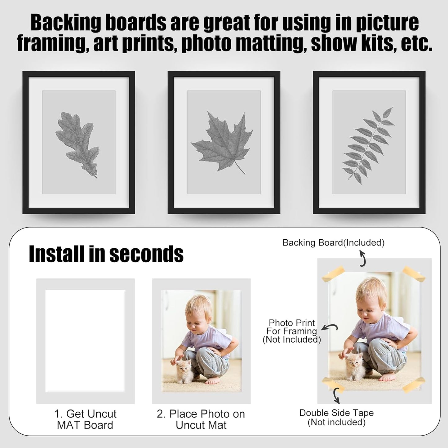 Frienda 100 Pack Foam Boards 1/8 Inch Thickness Foam Poster Boards Core Backing Board for Projects Presentation Board for School Crafts Office Art Projects(8x10x0.125 Inches,White)