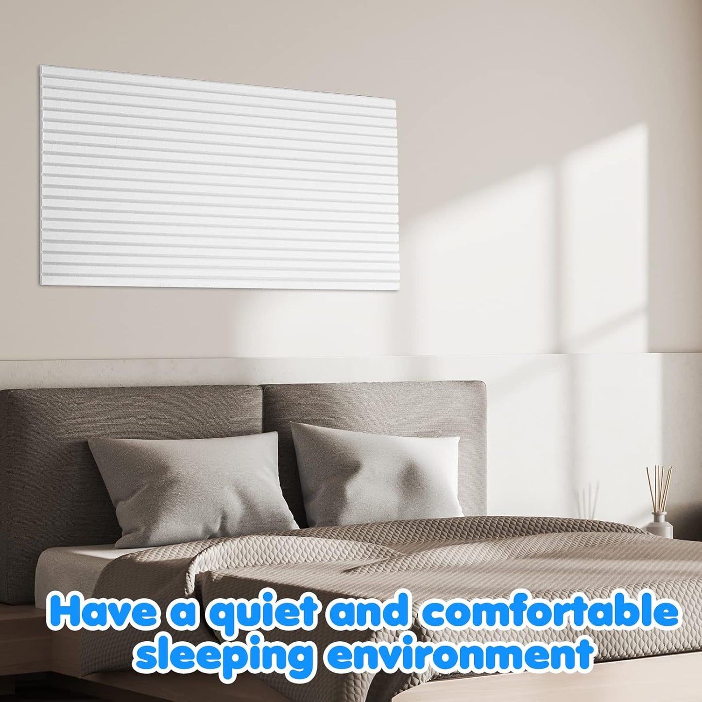 Woanger 5 Pack Large Acoustic Panels 47x24x0.4 Inch Sound Dampening Panels Self-Adhesive Noise Absorbing Sound Proof Wall for Echo Absorption for Home Studio Office Game Room(White)